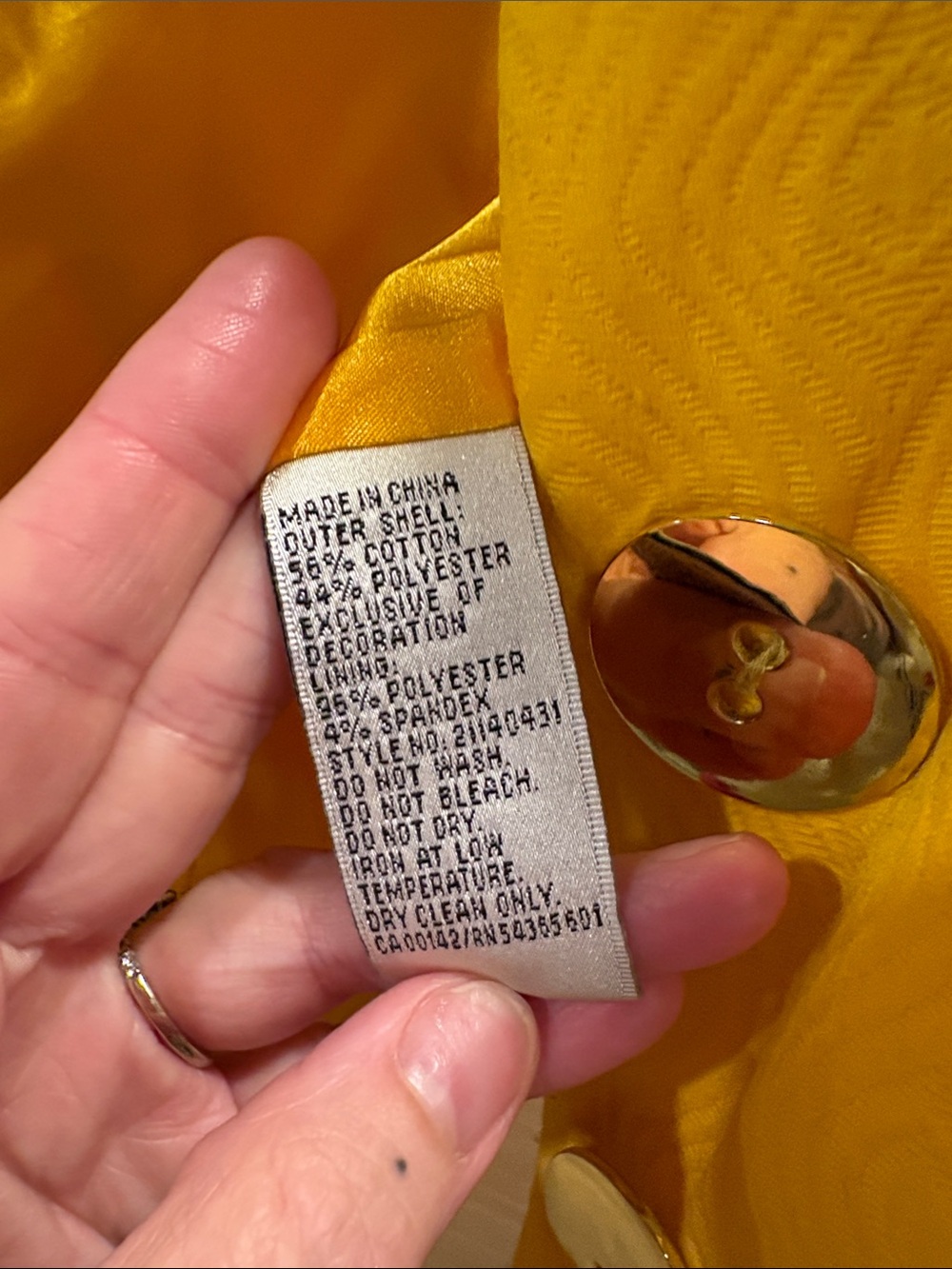 Yellow Textured Button Jacket - Picture 4 of 8